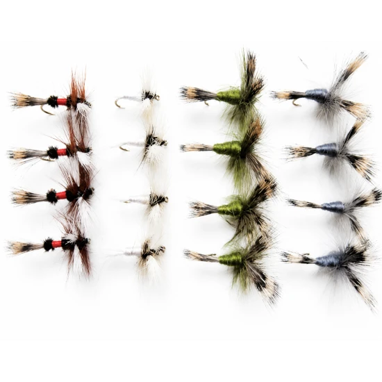 16 Mixed Colour Wulff - Olive, Grey, White, Royal