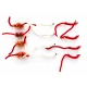 12  Mixed Worm -  Fritz Worm, Red & White Chenille Worms