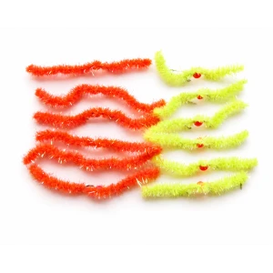 12 Chewing Gum Worm - Orange and Chartreuse