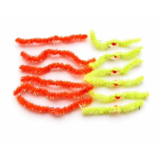 12 Chewing Gum Worm - Orange and Chartreuse