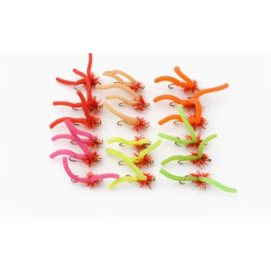 18 Mixed Gold Bead Fritz Squirmy Worm, Mixed Colours
