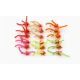 18 Mixed Gold Bead Fritz Squirmy Worm, Mixed Colours