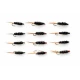 12 Barbless Diawl Bach Nymph, Pearl, Natural & Red
