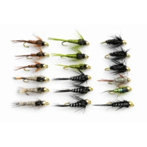 18 Barbless Goldhead Nymphs, 6 Varieties