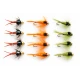 12 Barbless Goldhead Nymph - Copper John, Orange & Olive