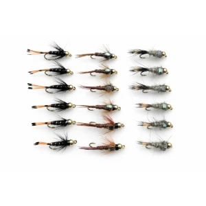 18 Barbless Goldhead Nymph - Flash head and Black Pennel