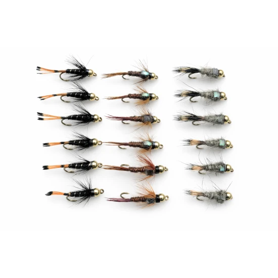 18 Barbless Goldhead Nymph - Flash head and Black Pennel