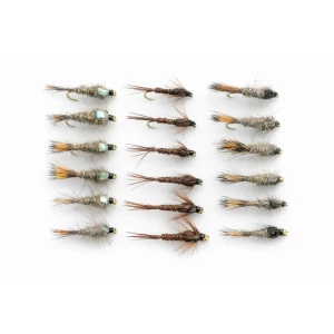 18 Barbless Hares Ear & Flash and Standard Pheasant Tail Nymph