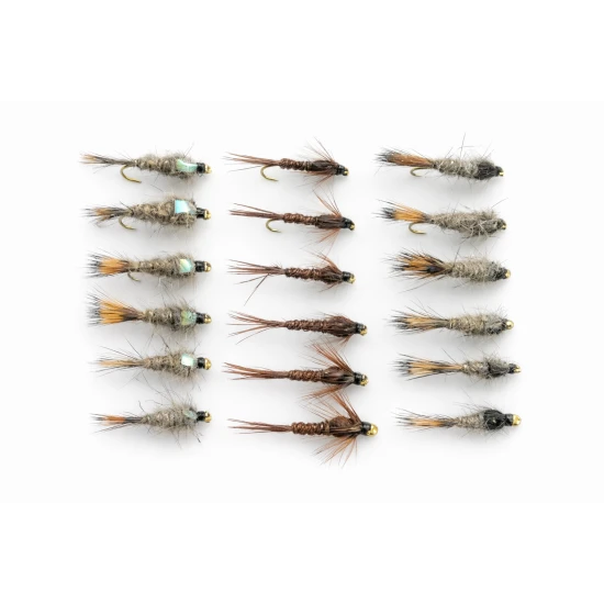 18 Barbless Hares Ear & Flash and Standard Pheasant Tail Nymph