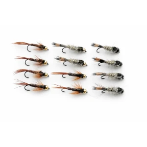 12 BARBLESS Goldhead Nymph - Hares Ear and Pheasant Tail