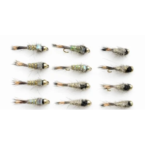 12 Barbless Goldhead Hares Ear - Flash and Standard