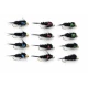 12 Barbless Goldhead Montana  Red Green Blue,  - Longshank