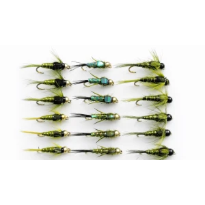 18 Barbless Goldhead & Tungsten Olive Nymph