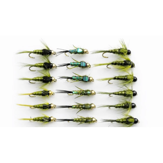 18 Barbless Goldhead & Tungsten Olive Nymph