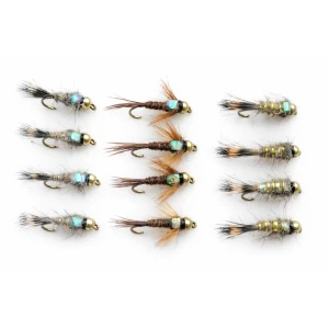 12 Barbless Goldhead Nymph - Flash Hares Ear/Pheasant Tail