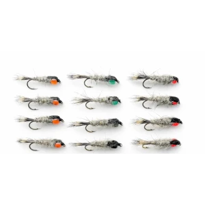 12 Barbless Hares Ear hotheads
