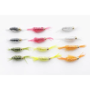 12 Barbless Scud, Mixed Colours