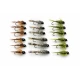 12 Barbless Tungsten Bead Flies - Pheasant Tail/ Hares Ear/Olives