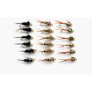18 Barbless Goldhead Flies, Montana, Copper John & Prince