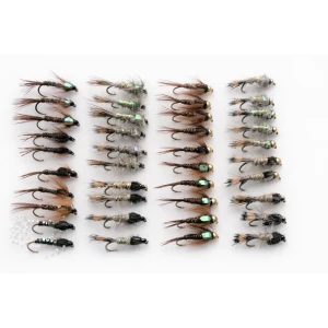40 Barbless Hares ear and Pheasant tail nymph inc goldhead