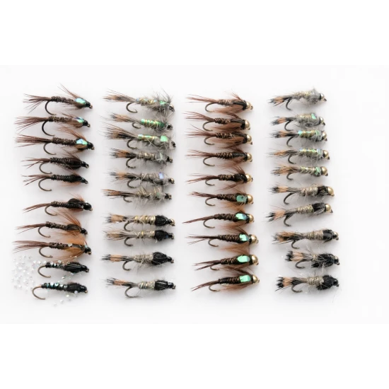40 Barbless Hares ear and Pheasant tail nymph inc goldhead