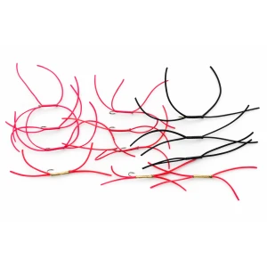 12 Barbless Apps Bloodworm - Pink Black, Red, Red & Gold