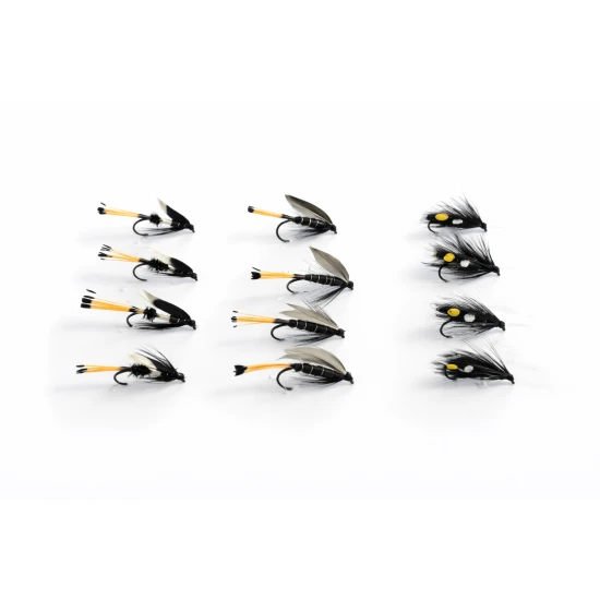 12 Barbless Wet Flies - Blae and Black, Prince Charming, Rev. Mother
