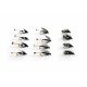 12 Barbless Wet Flies - Blae and Black, Prince Charming, Rev. Mother
