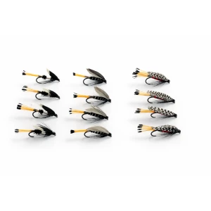 12 Barbless Wet Flies - Blae and Black, Prince Charming, Teal and Red