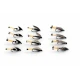 12 Barbless Wet Flies - Blae and Black, Prince Charming, Teal and Red