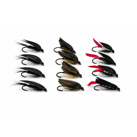12 BARBLESS Wet Flies - Greenwell, Black Gnat, Butcher