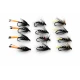 12 BARBLESS Wet Flies - Kate Mclaren, Bibio & Black Pennell