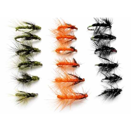 18 Barbless Snatchers, Olive, Black/Green, Orange