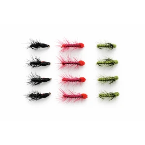 12 Barbless Snatchers - Claret, Olive & Black/Red