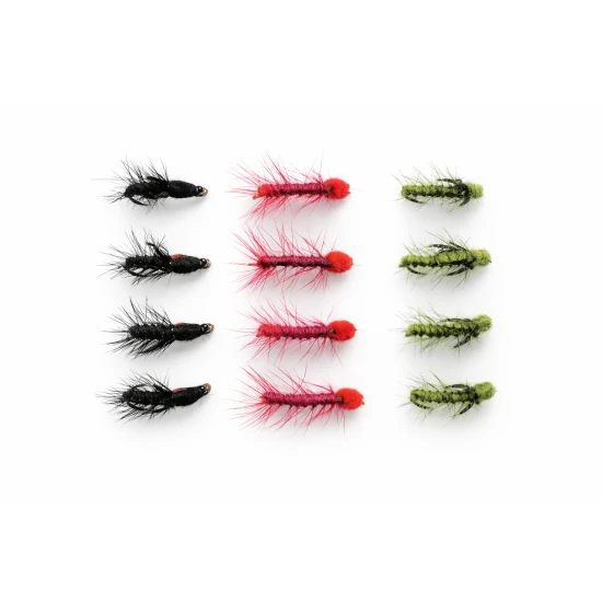 12 Barbless Snatchers - Claret, Olive & Black/Red