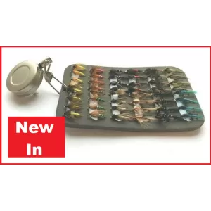 48 Unweighted Traditional Nymphs on Fly patch with zinger