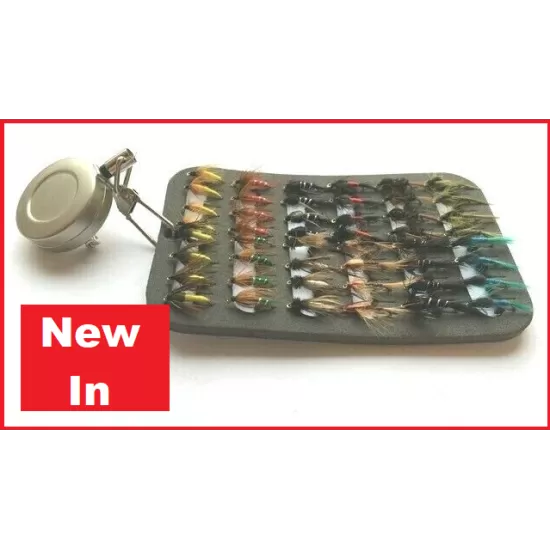 48 Unweighted Traditional Nymphs on Fly patch with zinger