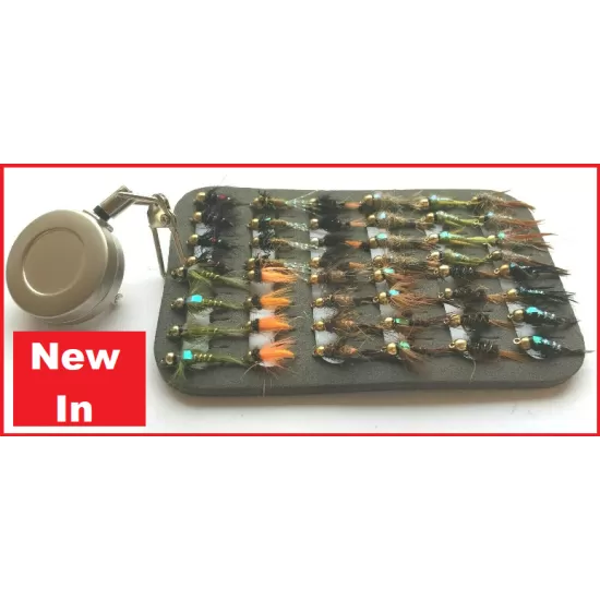 48 Goldheads on Fly patch with zinger